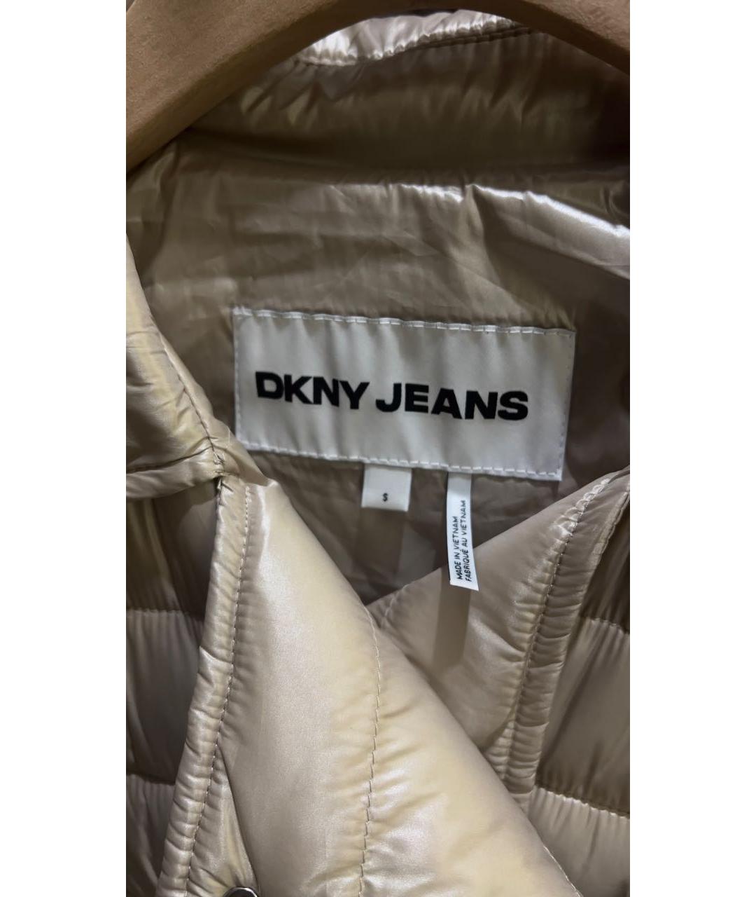 DKNY Бежевая полиэстеровая куртка, фото 3