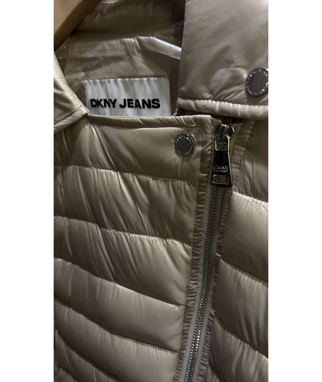 DKNY Бежевая полиэстеровая куртка, фото 4
