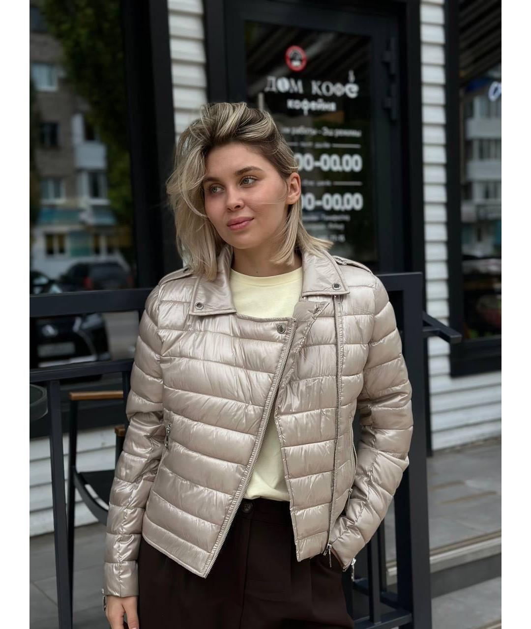 DKNY Бежевая полиэстеровая куртка, фото 6