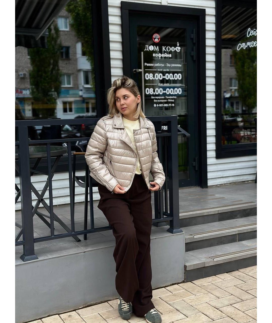 DKNY Бежевая полиэстеровая куртка, фото 5