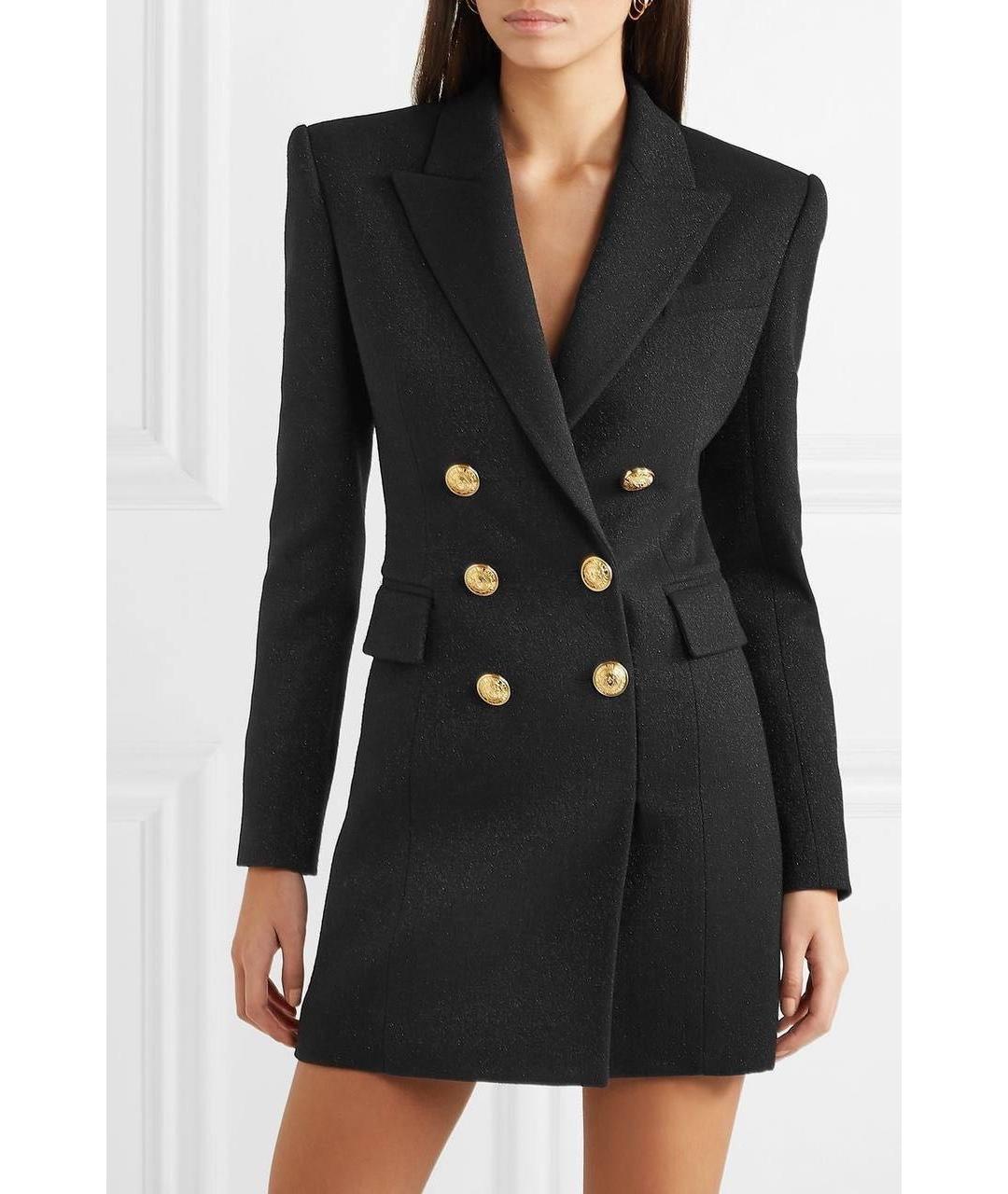 BALMAIN Черное шерстяное вечернее платье, фото 4