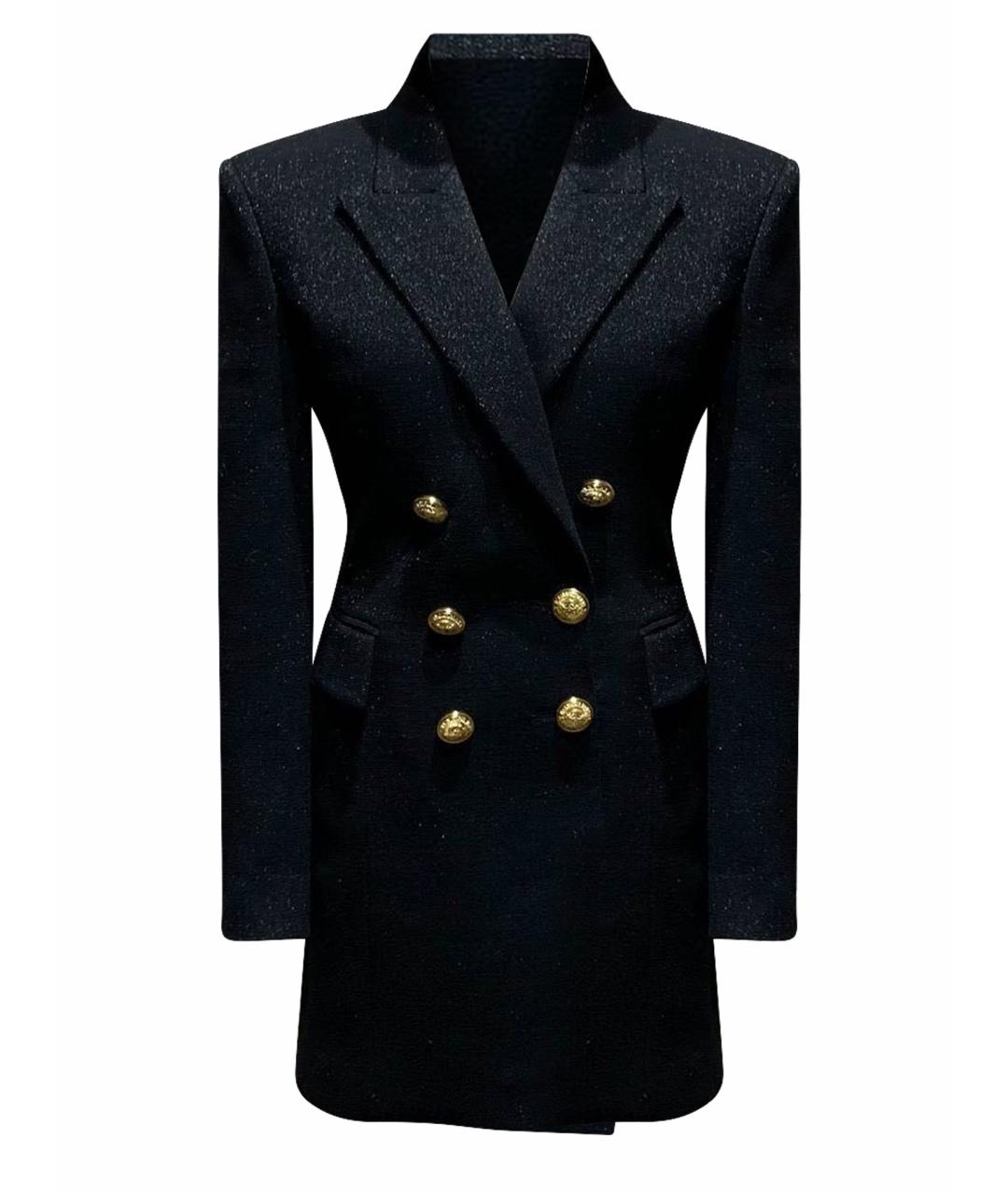 BALMAIN Черное шерстяное вечернее платье, фото 1