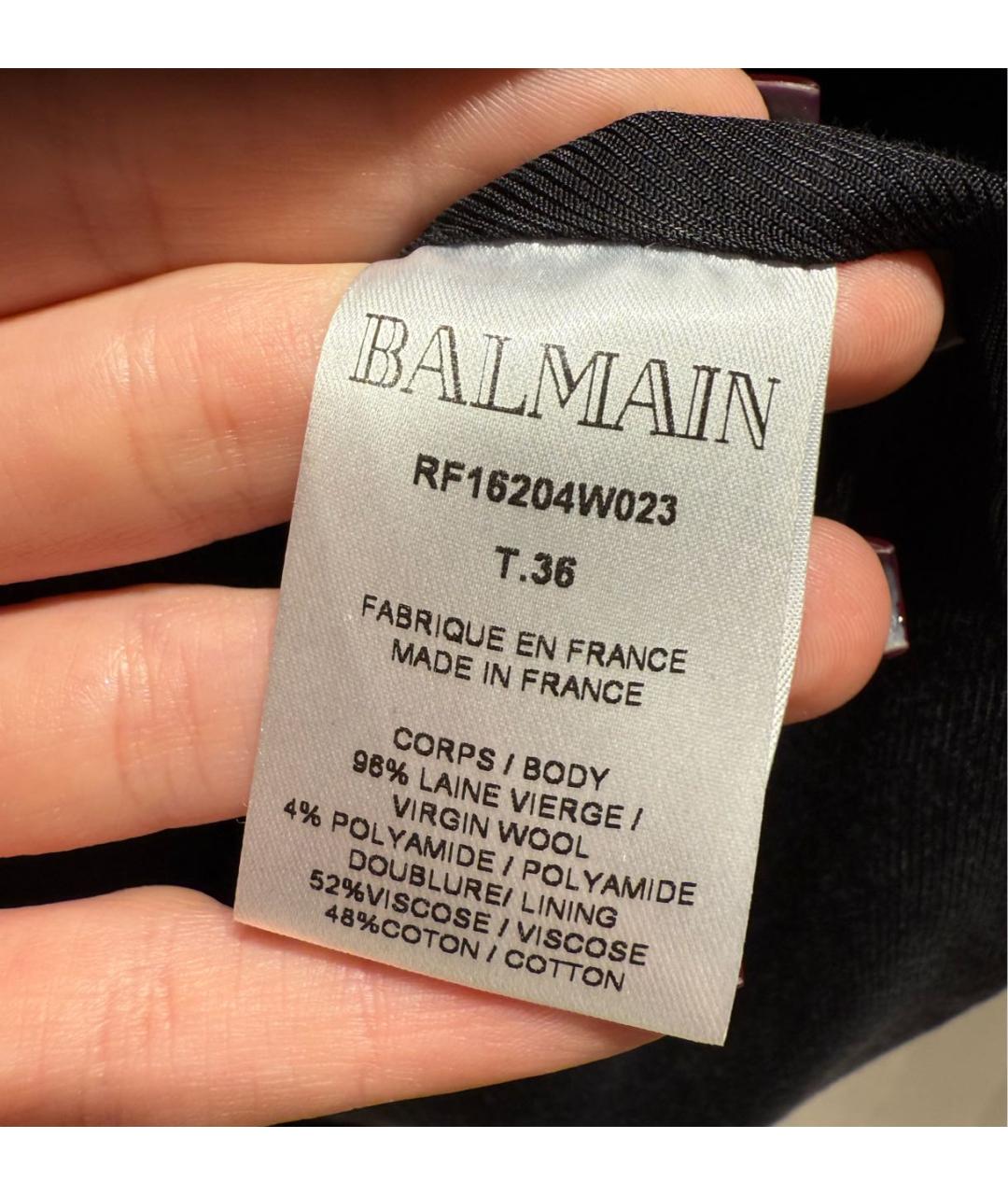 BALMAIN Черное шерстяное вечернее платье, фото 8