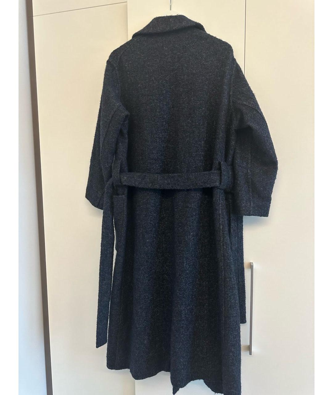 ISABEL MARANT Темно-синее шерстяное пальто, фото 6