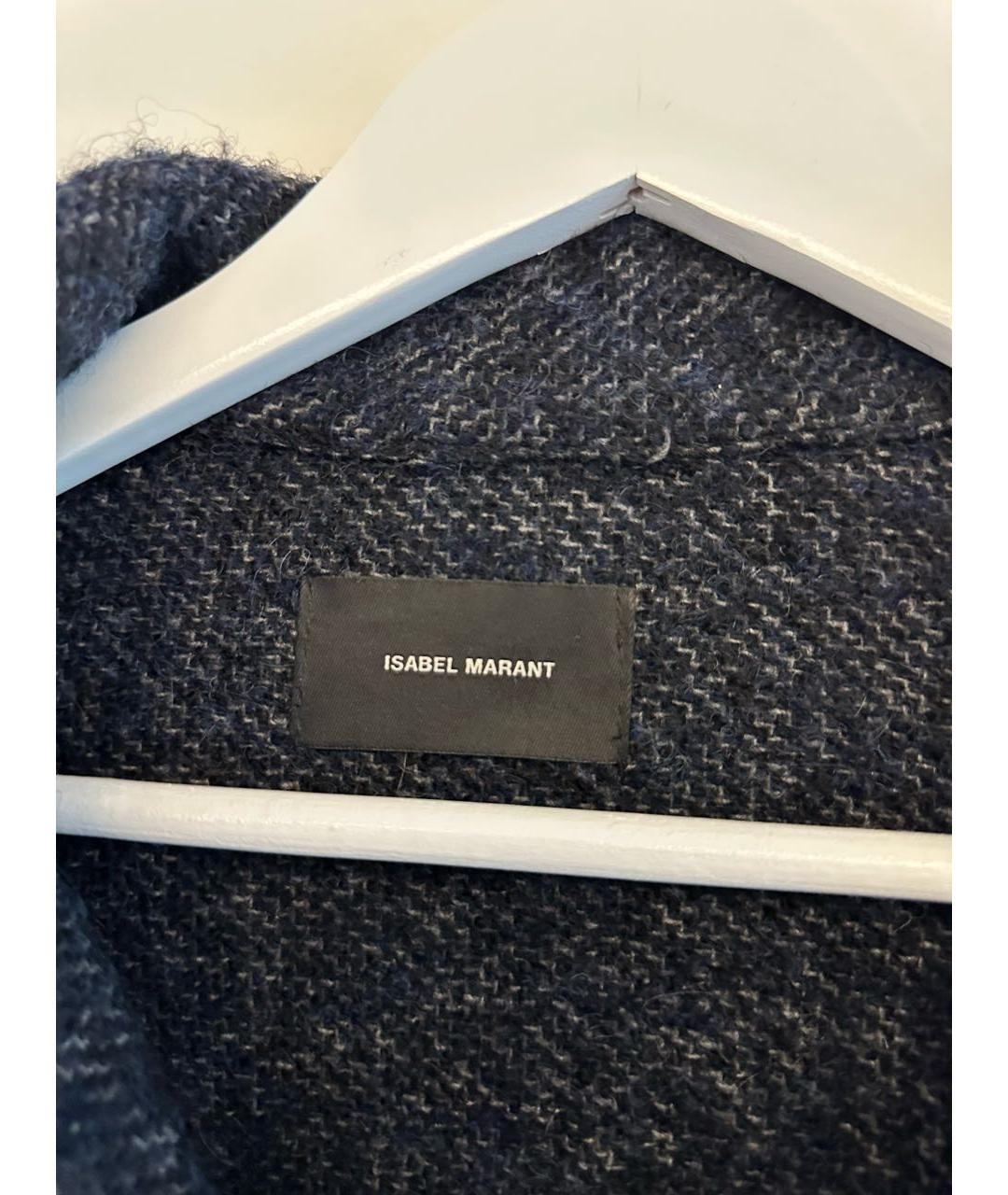 ISABEL MARANT Темно-синее шерстяное пальто, фото 3