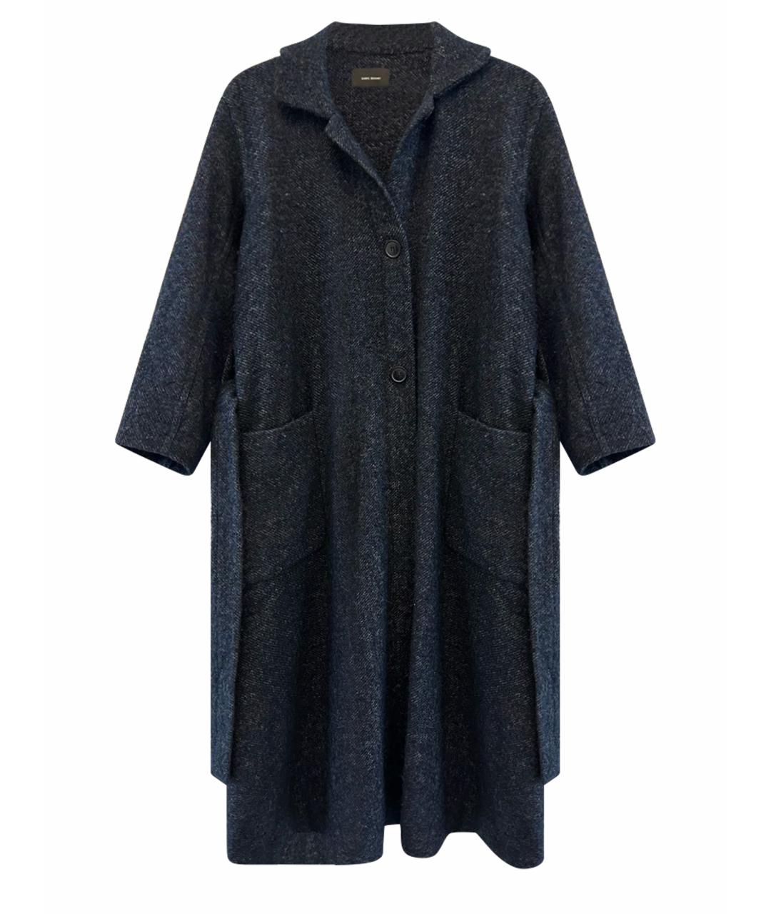 ISABEL MARANT Темно-синее шерстяное пальто, фото 1