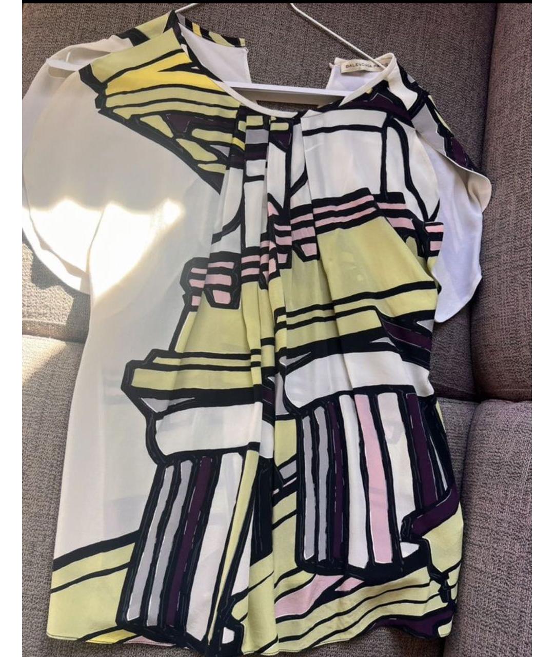 BALENCIAGA Мульти шелковая блузы, фото 6