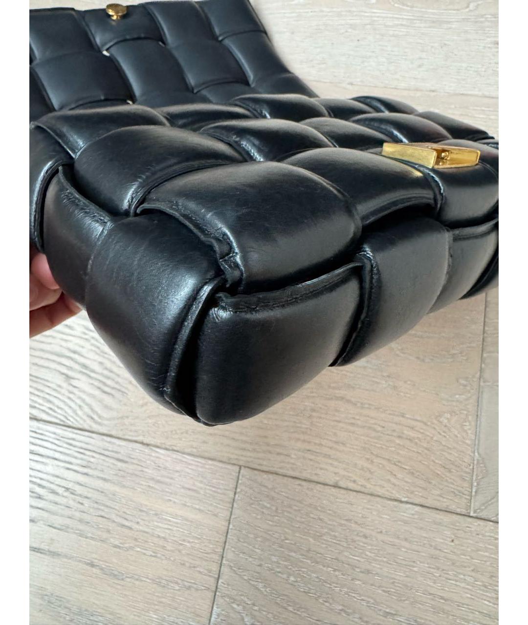 BOTTEGA VENETA Черная кожаная сумка через плечо, фото 5