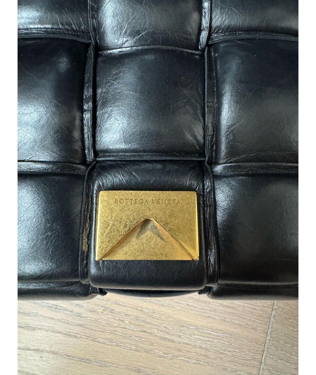 BOTTEGA VENETA Черная кожаная сумка через плечо, фото 4