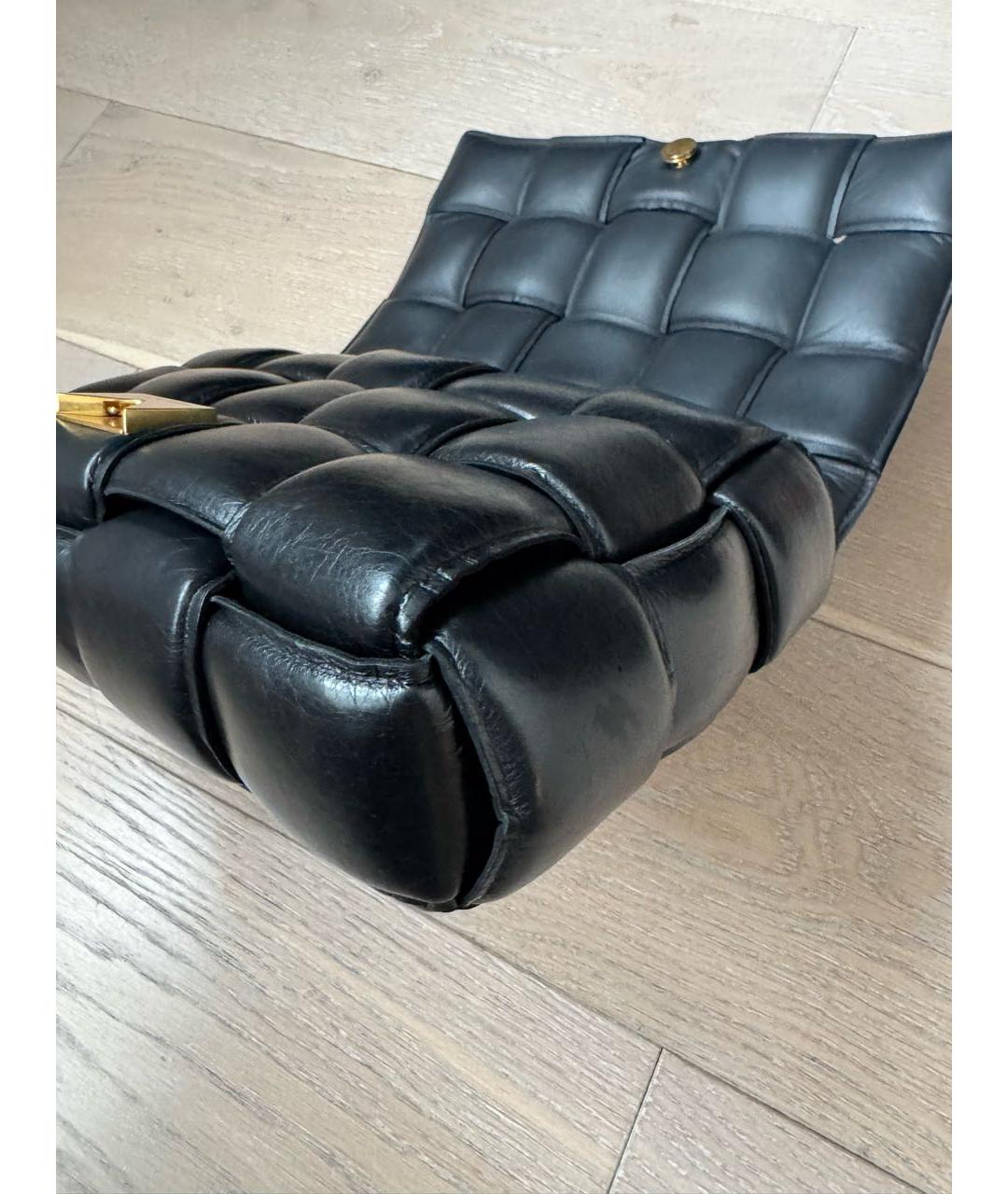 BOTTEGA VENETA Черная кожаная сумка через плечо, фото 6