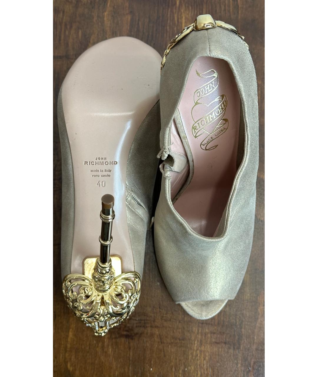 JOHN RICHMOND Золотые кожаные туфли, фото 5