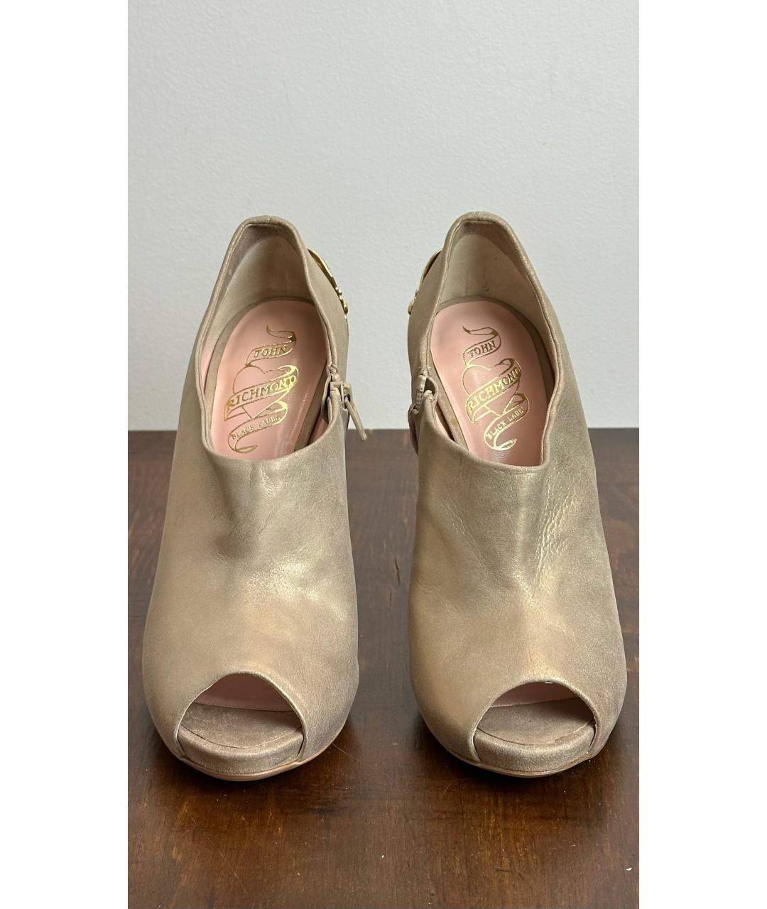 JOHN RICHMOND Золотые кожаные туфли, фото 2
