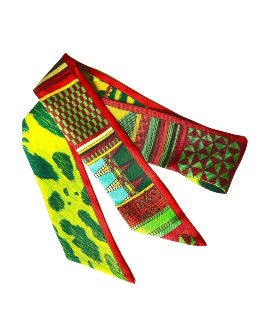 HERMES Мульти шелковый платок, фото 1