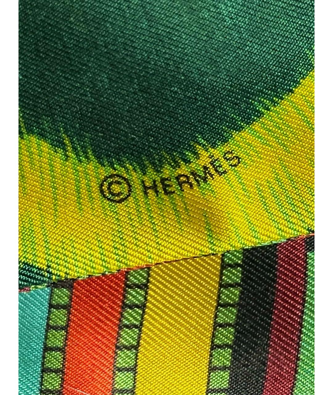HERMES Мульти шелковый платок, фото 4