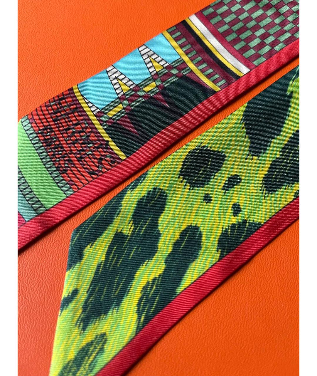 HERMES Мульти шелковый платок, фото 8