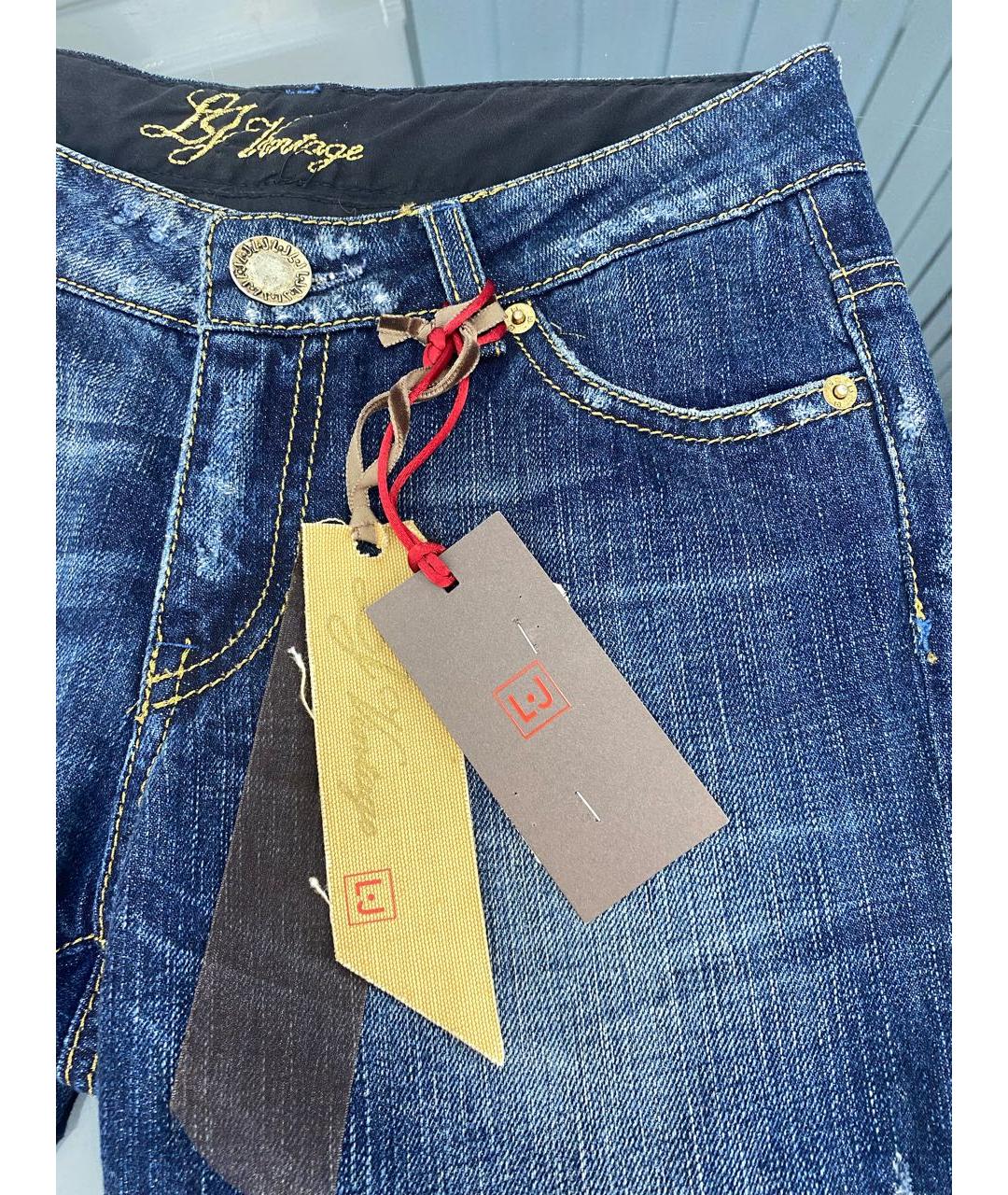 LIU JO Синие хлопковые шорты, фото 4