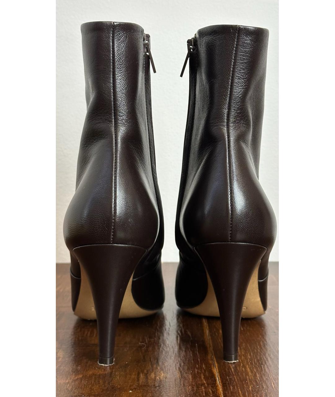 CELINE Коричневые кожаные ботильоны, фото 4