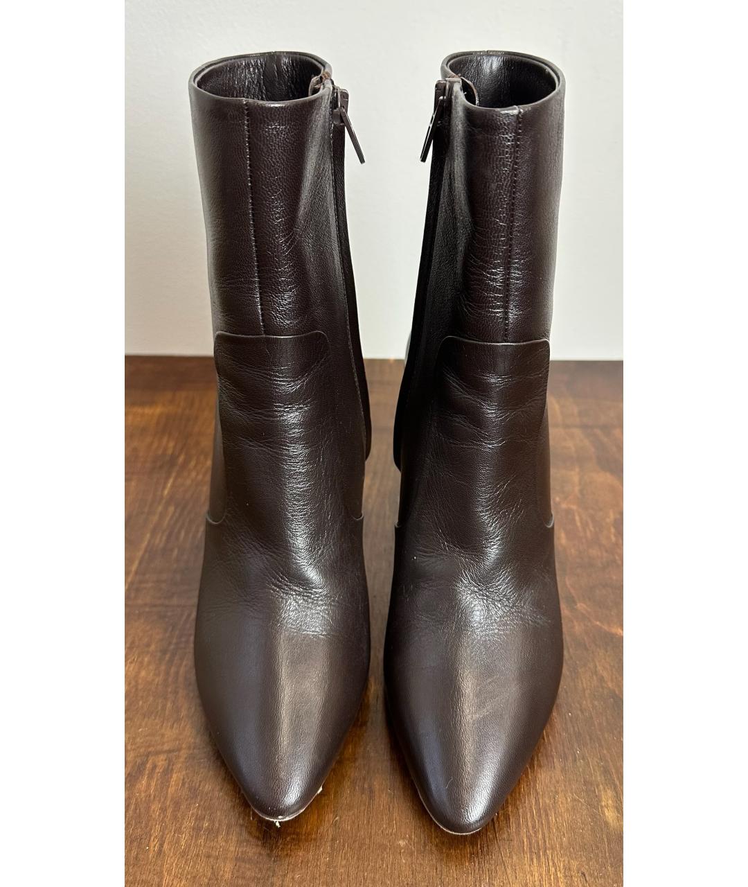 CELINE Коричневые кожаные ботильоны, фото 2
