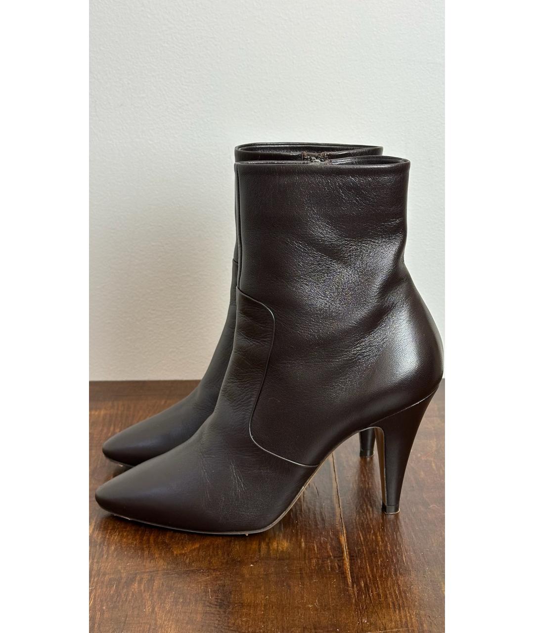 CELINE Коричневые кожаные ботильоны, фото 6