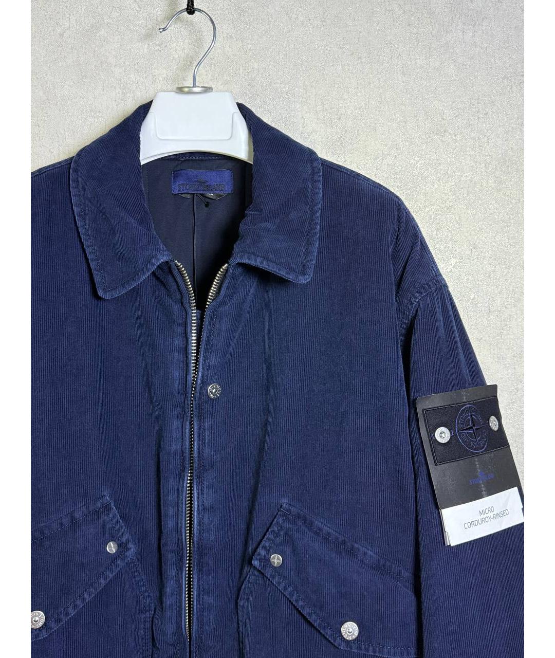 STONE ISLAND Темно-синяя хлопковая куртка, фото 2