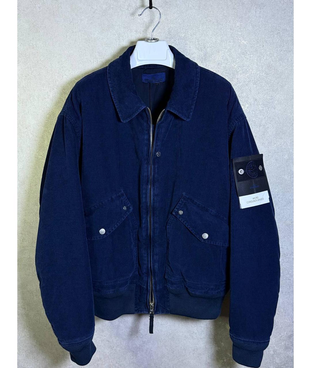 STONE ISLAND Темно-синяя хлопковая куртка, фото 10