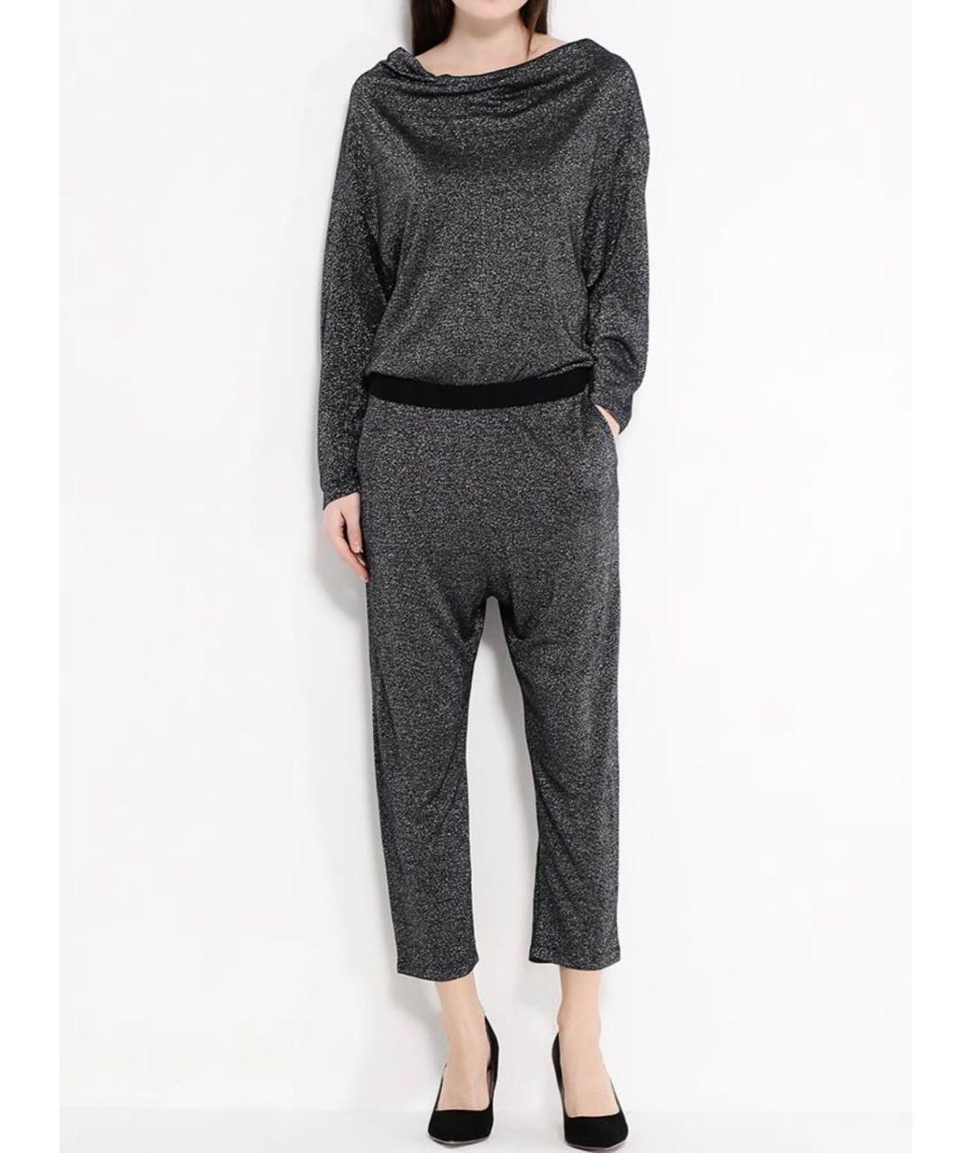 DIESEL Антрацитовый вискозный комбинезон, фото 3