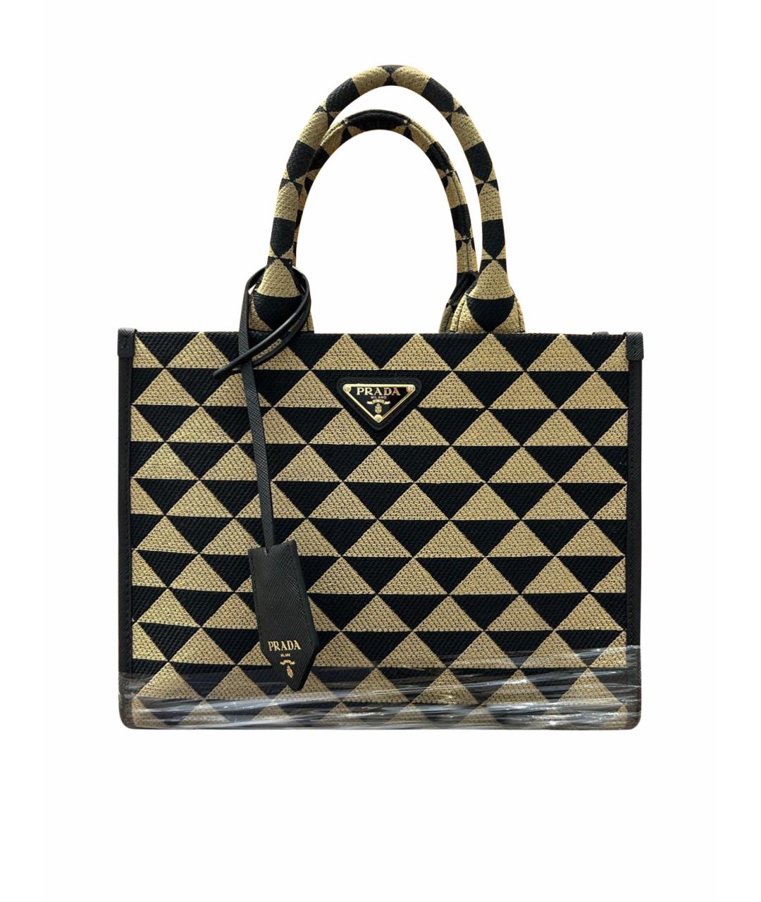 PRADA Черная тканевая сумка тоут, фото 1