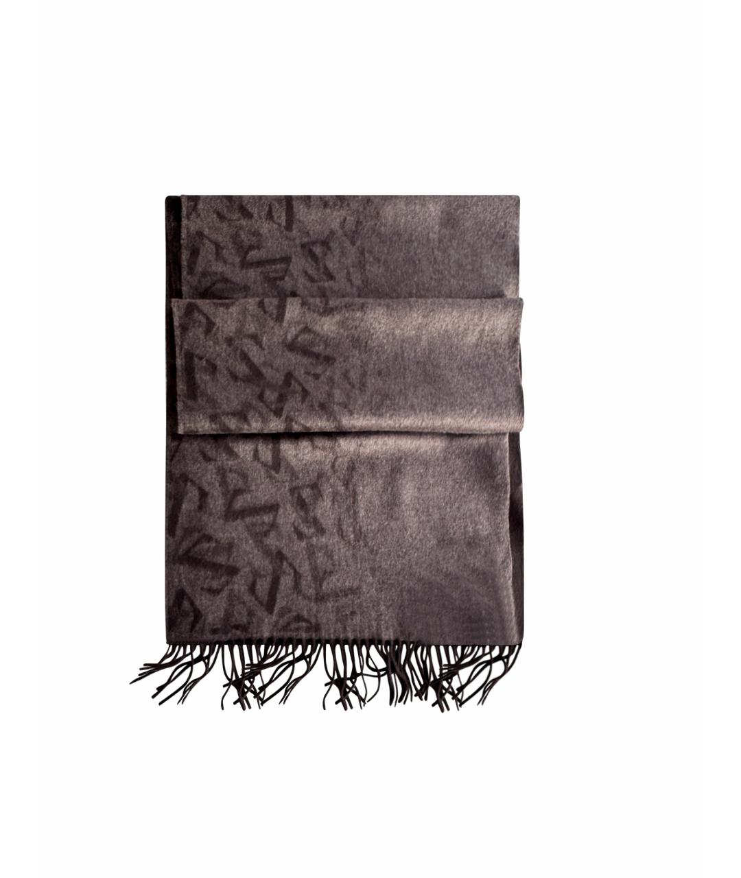 ZEGNA Коричневый шелковый шарф, фото 1