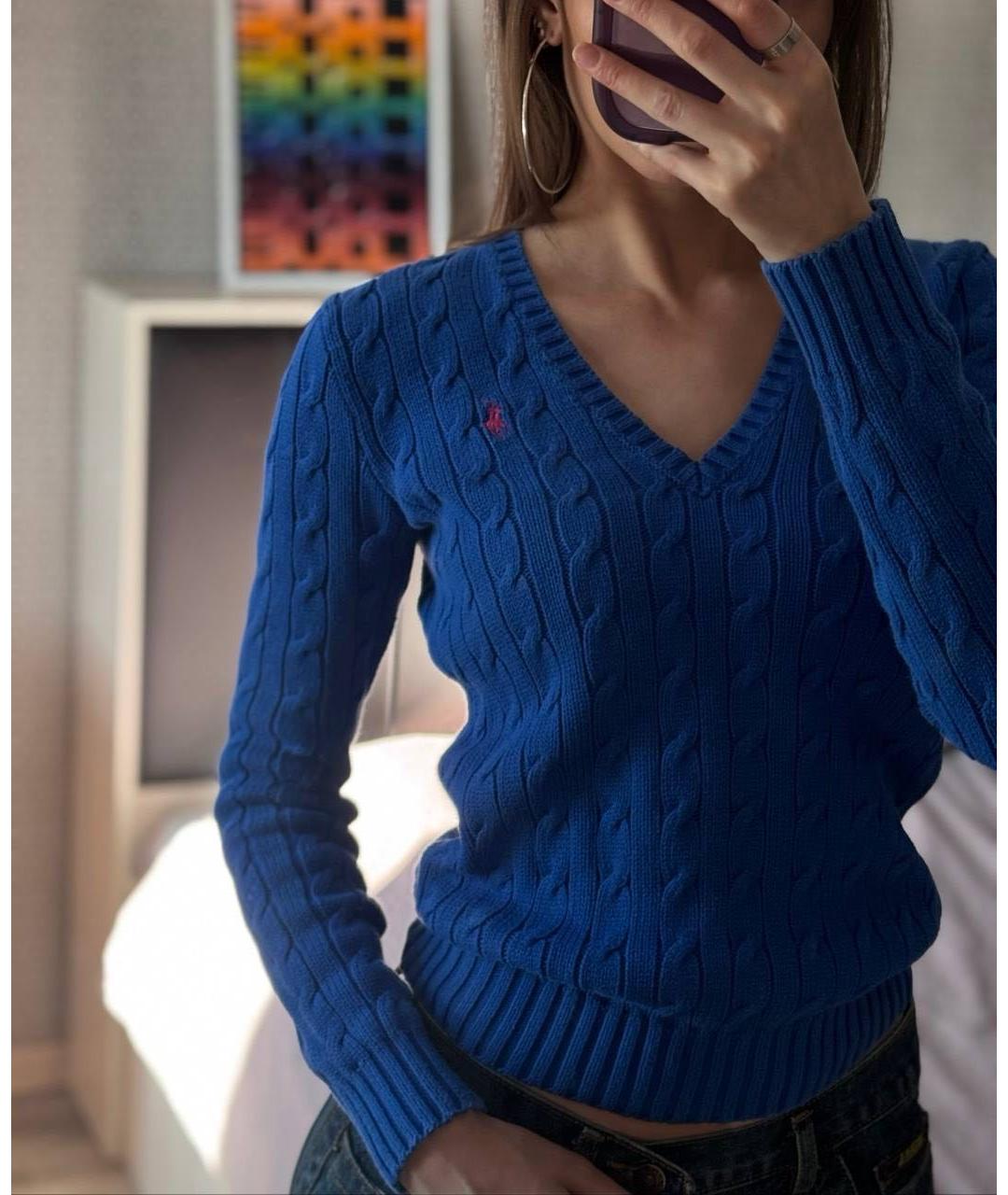 POLO RALPH LAUREN Синий хлопковый джемпер / свитер, фото 5