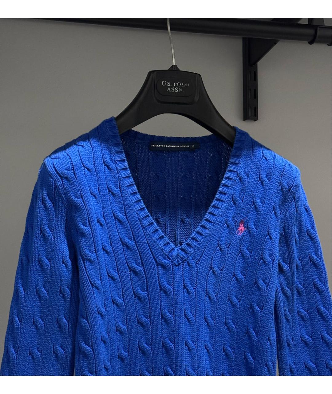 POLO RALPH LAUREN Синий хлопковый джемпер / свитер, фото 4