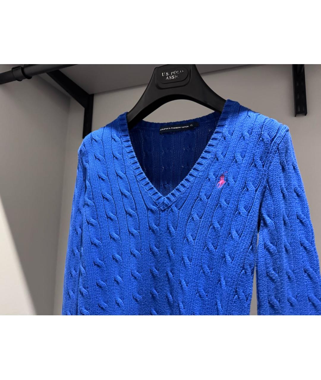 POLO RALPH LAUREN Синий хлопковый джемпер / свитер, фото 3