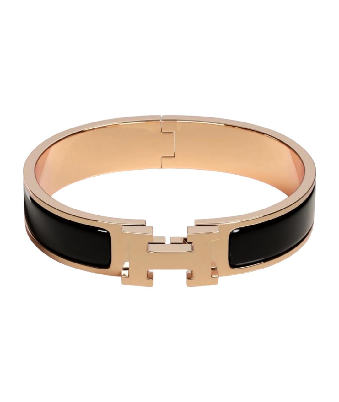 HERMES Черный металлический браслет, фото 1