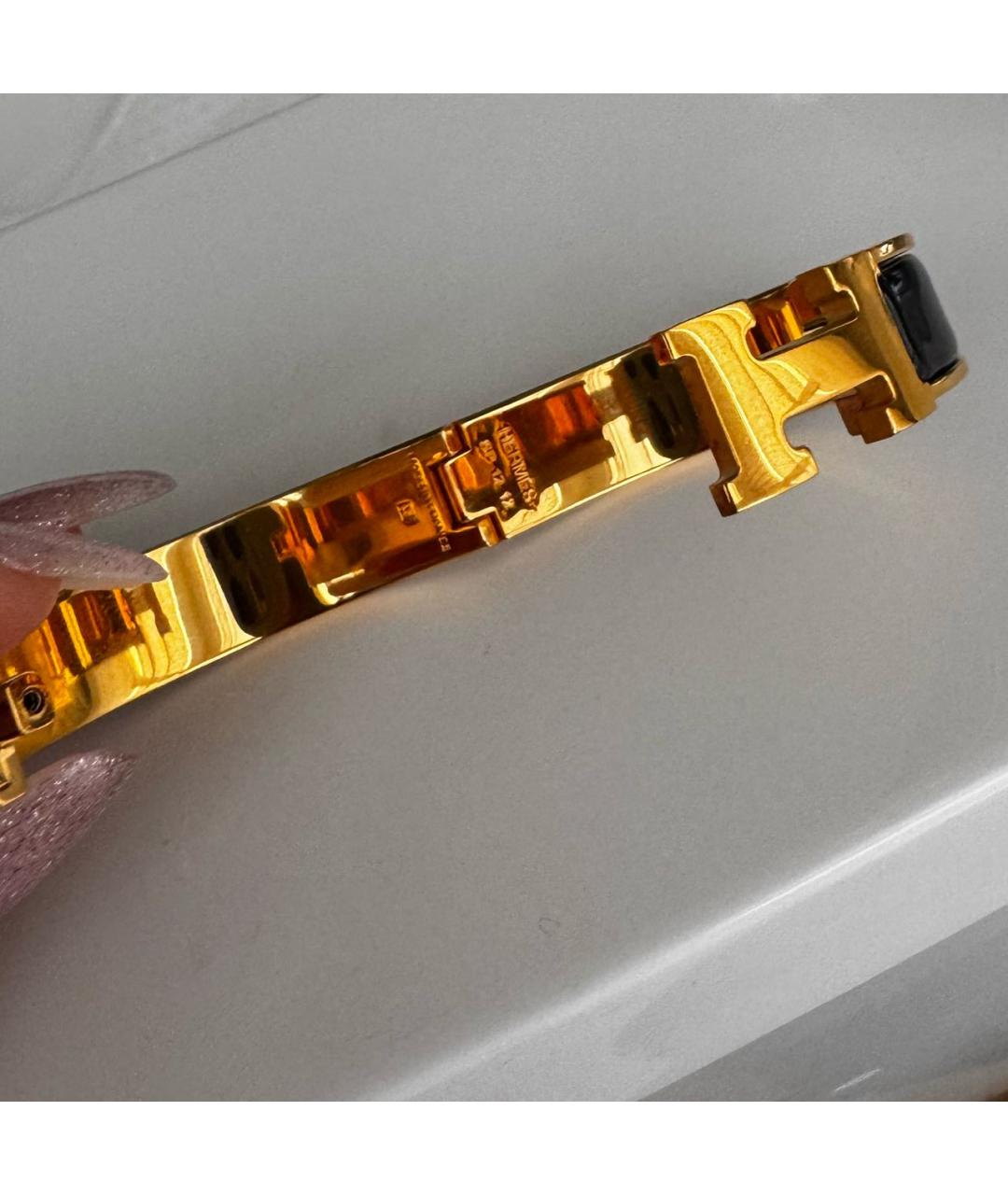 HERMES Черный металлический браслет, фото 4