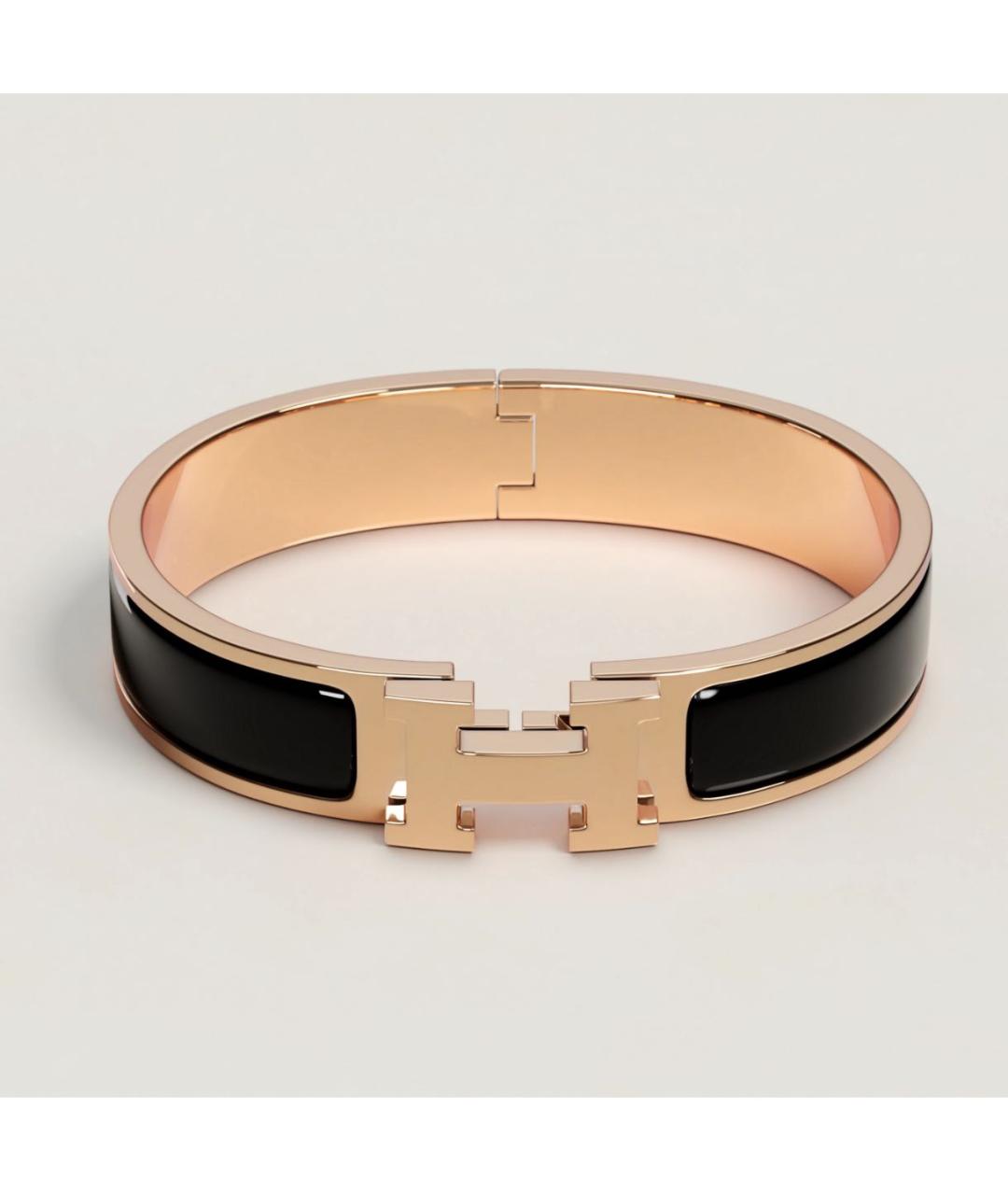 HERMES Черный металлический браслет, фото 9