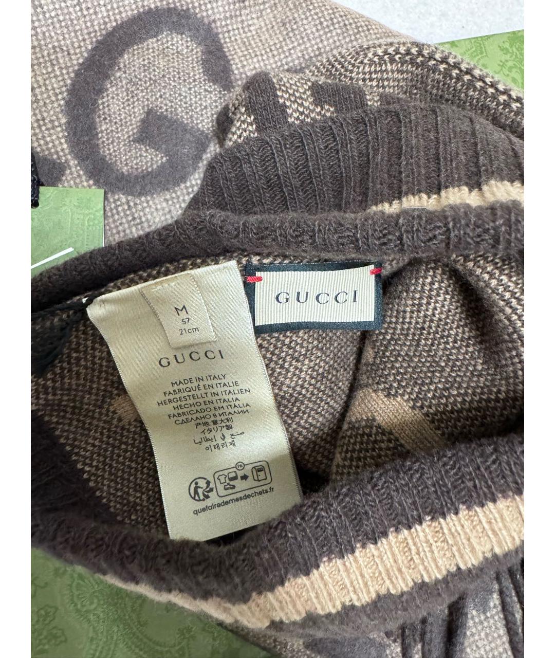 GUCCI Коричневая кашемировая шапка, фото 4