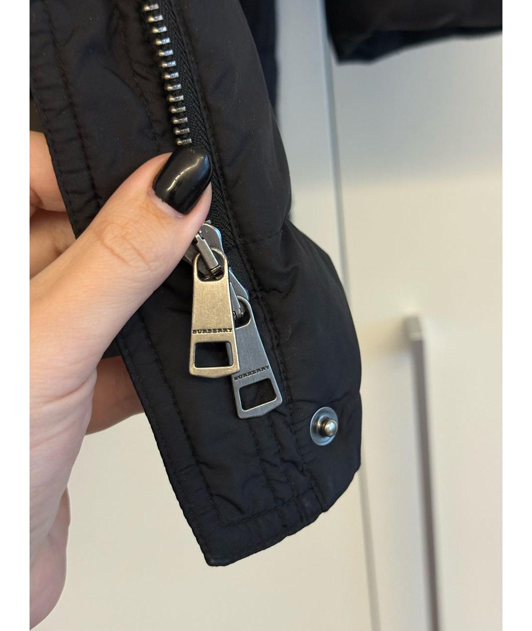 BURBERRY Черный полиэстеровый пуховик, фото 8