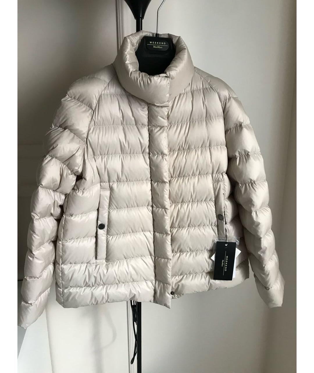 WEEKEND MAX MARA Бежевый полиэстеровый пуховик, фото 7
