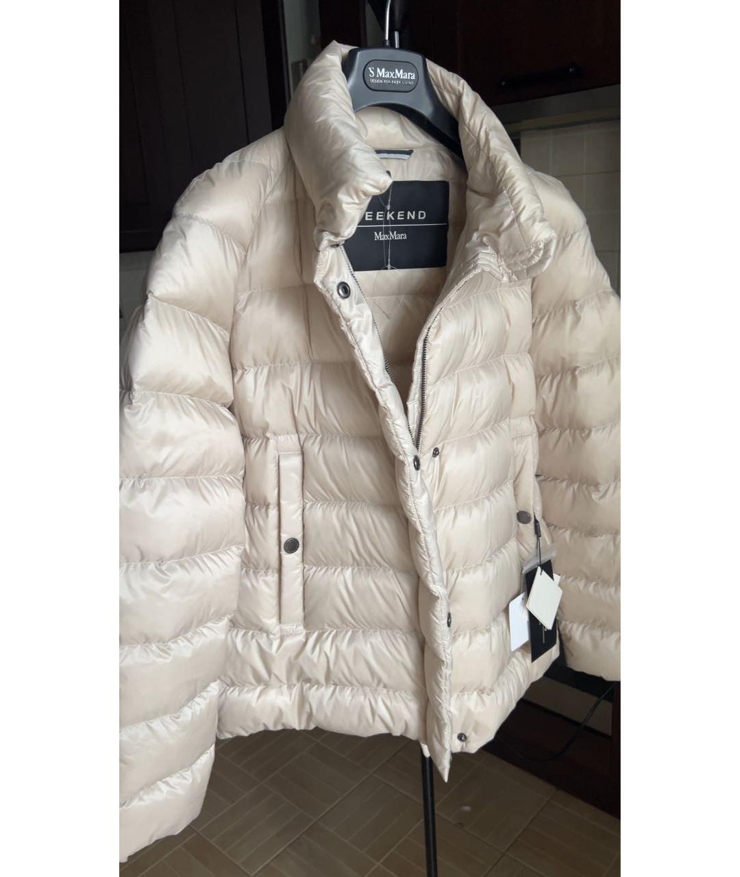 WEEKEND MAX MARA Бежевый полиэстеровый пуховик, фото 7