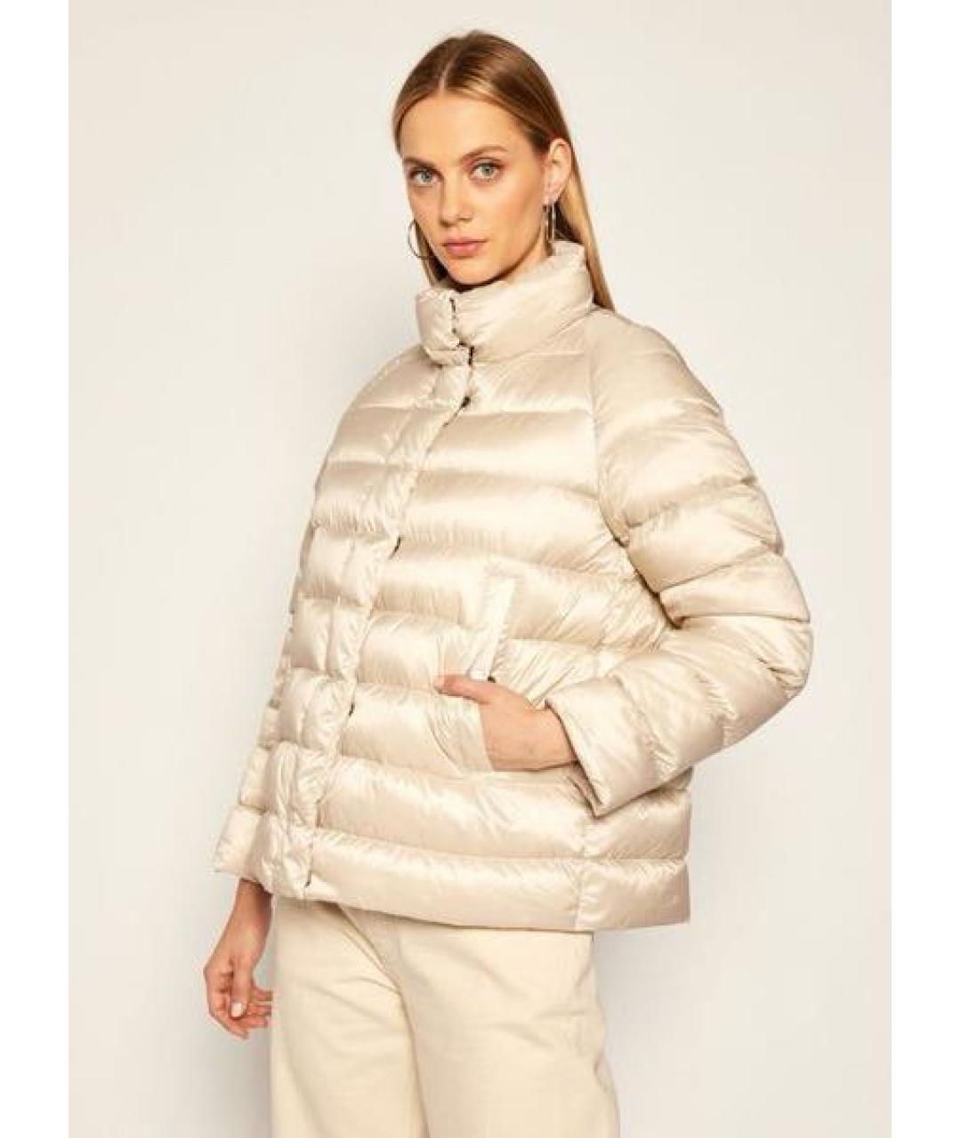 WEEKEND MAX MARA Бежевый полиэстеровый пуховик, фото 2
