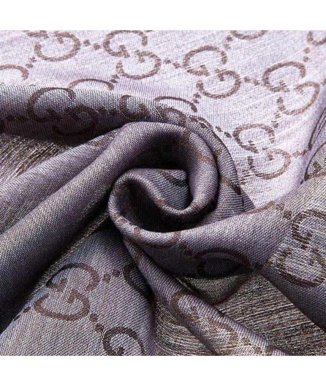 GUCCI Коричневый шерстяной шарф, фото 5