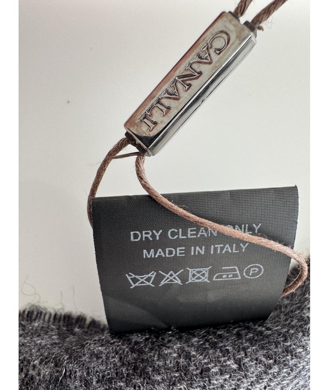 CORNELIANI Серый кашемировый шарф, фото 4