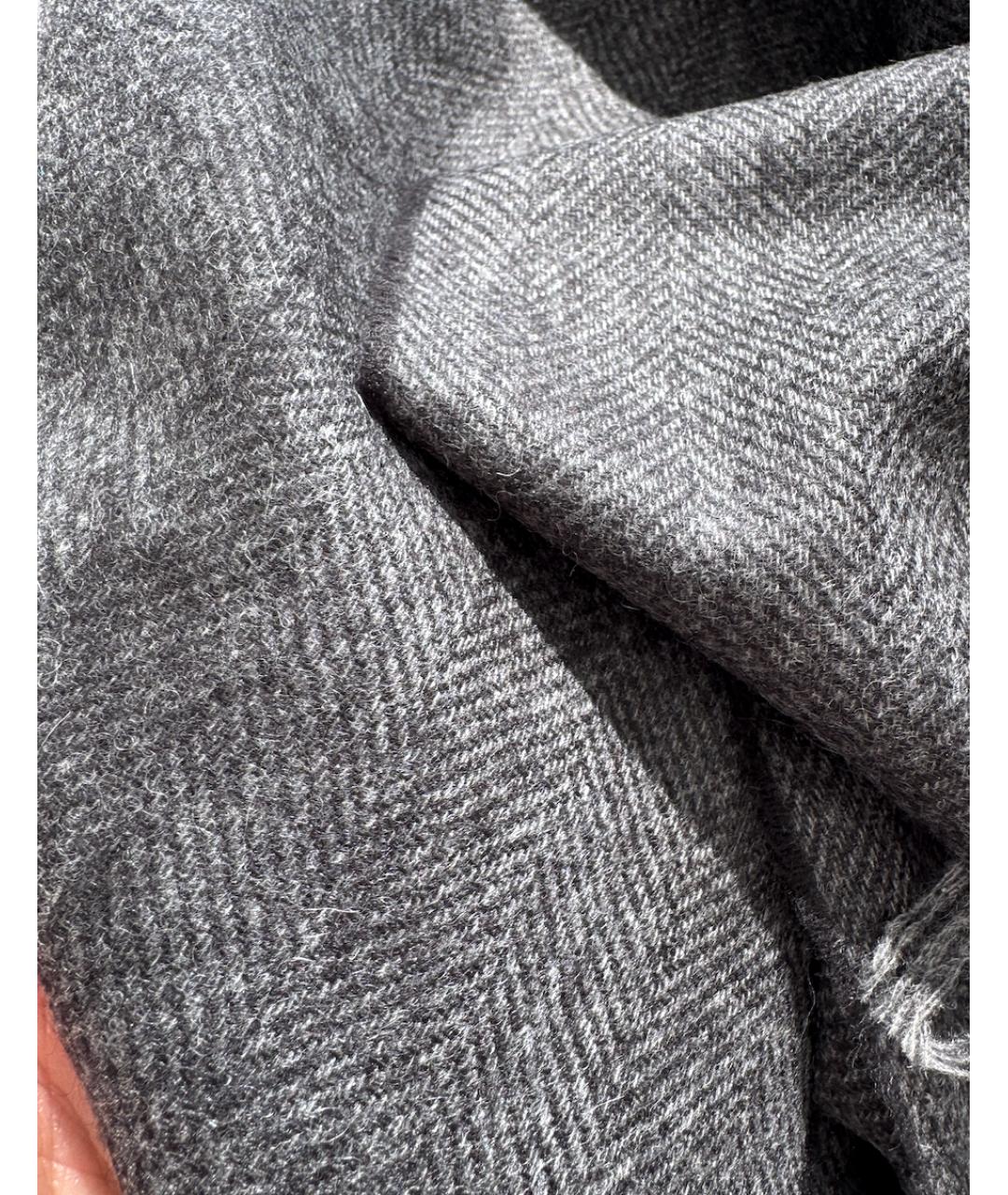 CORNELIANI Серый кашемировый шарф, фото 8