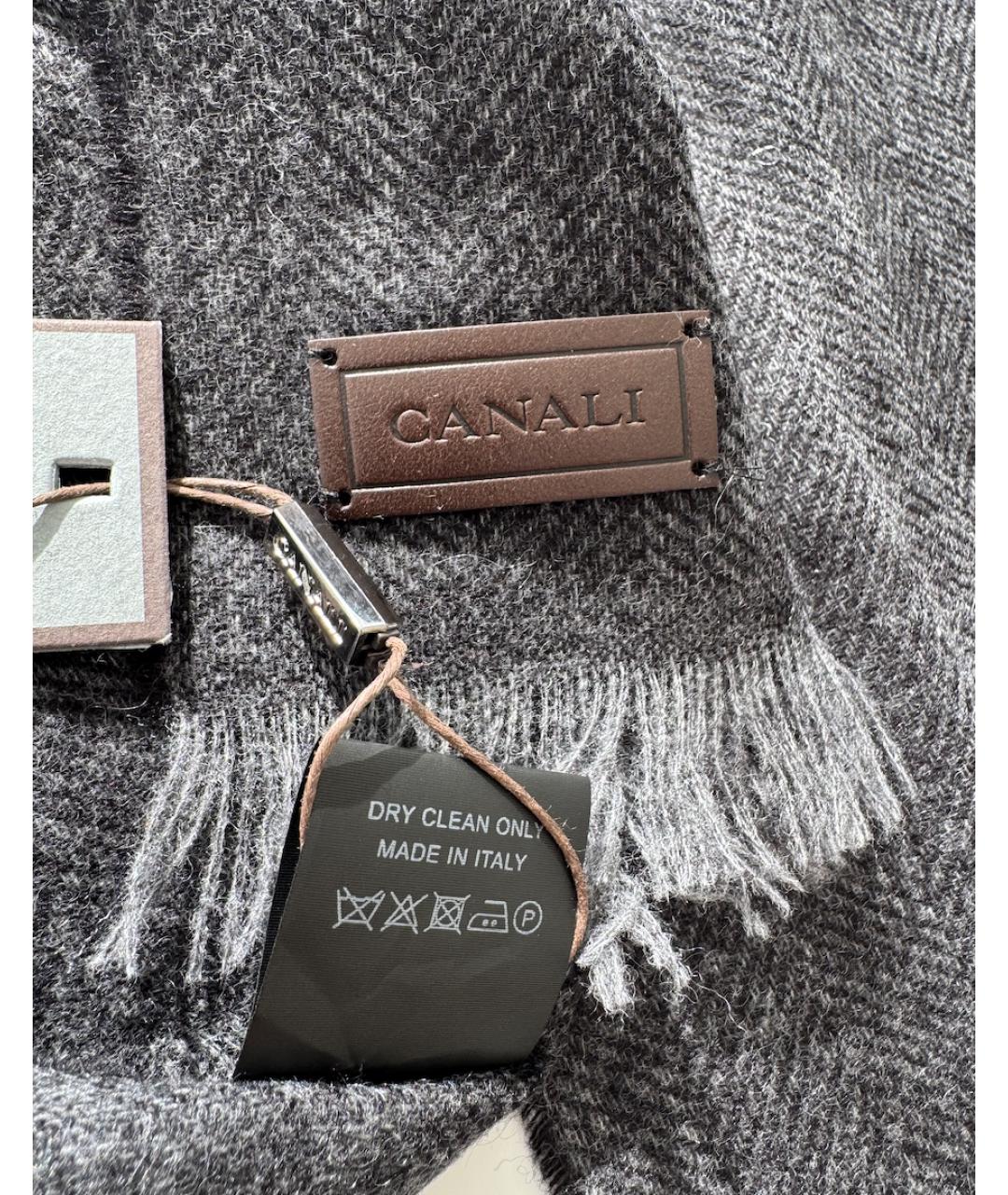 CORNELIANI Серый кашемировый шарф, фото 7