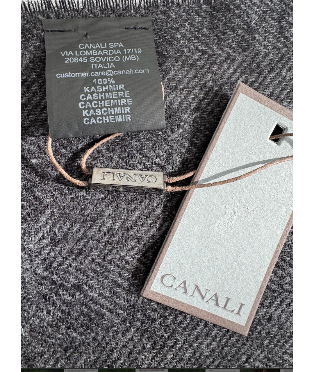 CORNELIANI Серый кашемировый шарф, фото 3