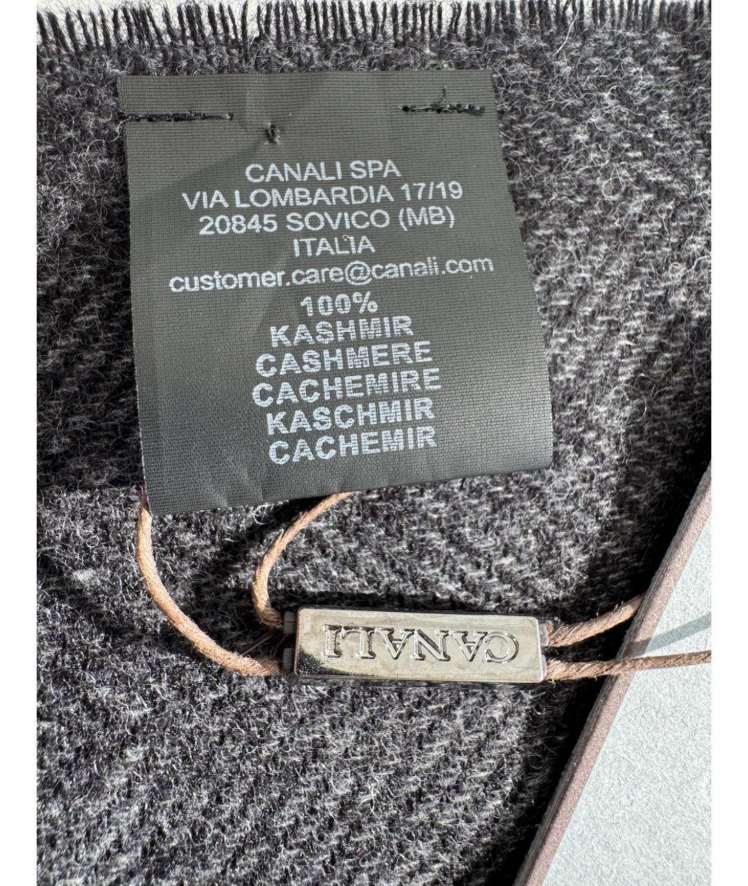 CORNELIANI Серый кашемировый шарф, фото 9