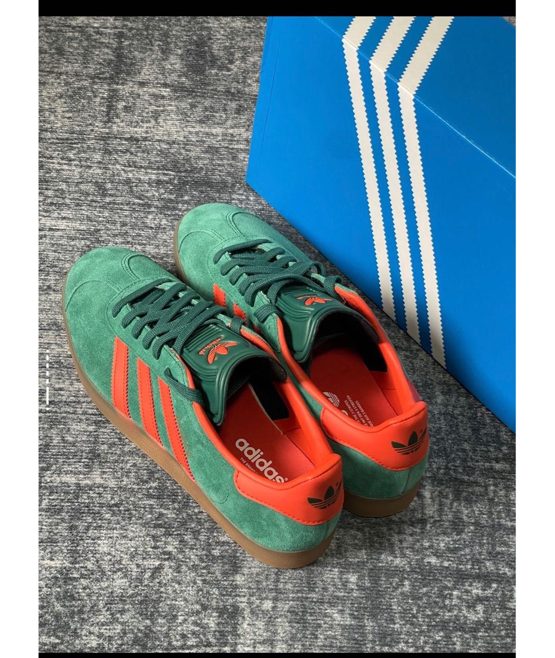 ADIDAS Зеленые замшевые низкие кроссовки / кеды, фото 2