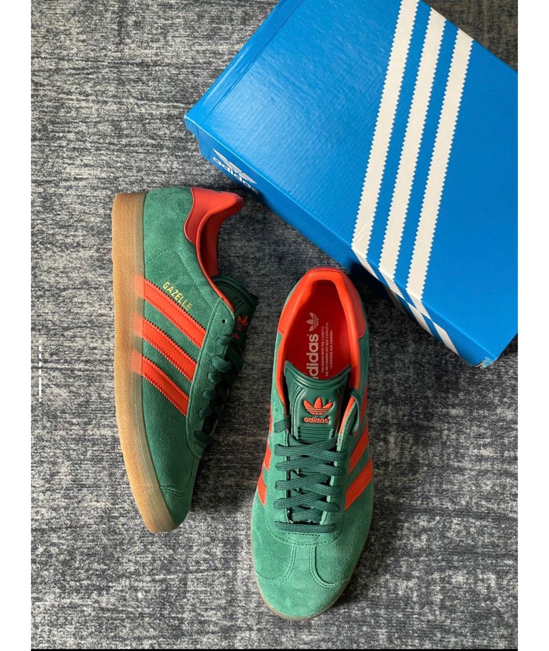 ADIDAS Зеленые замшевые низкие кроссовки / кеды, фото 4