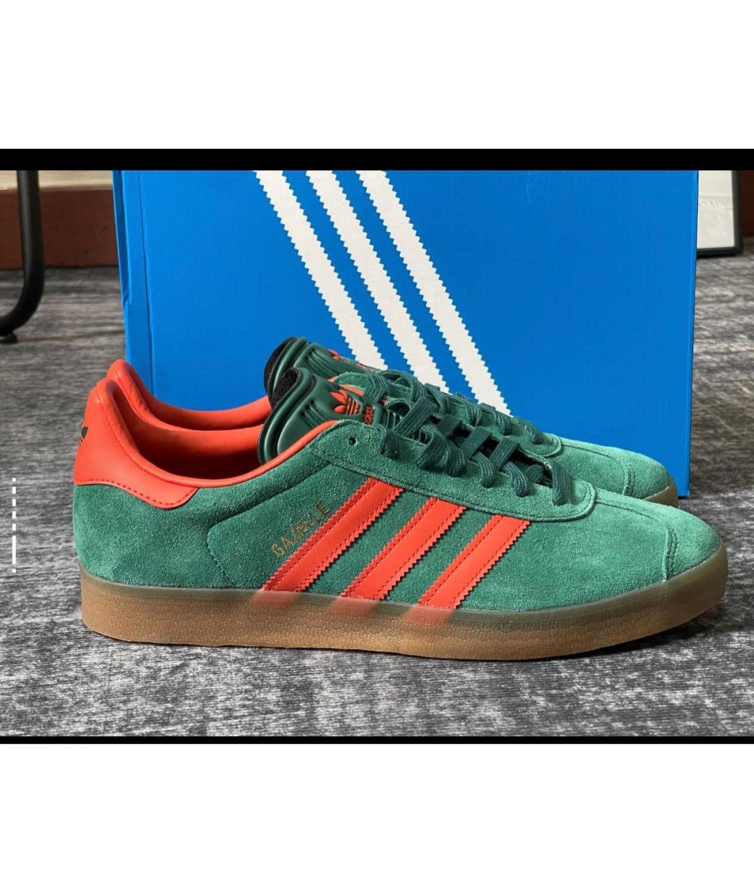 ADIDAS Зеленые замшевые низкие кроссовки / кеды, фото 3