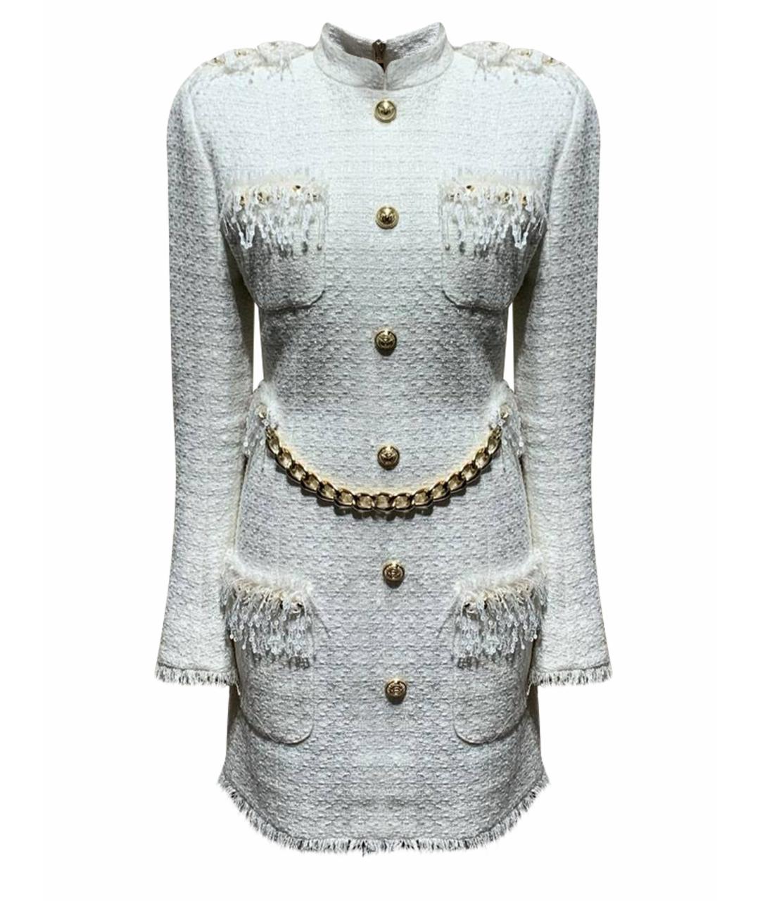 BALMAIN Белое хлопковое вечернее платье, фото 1