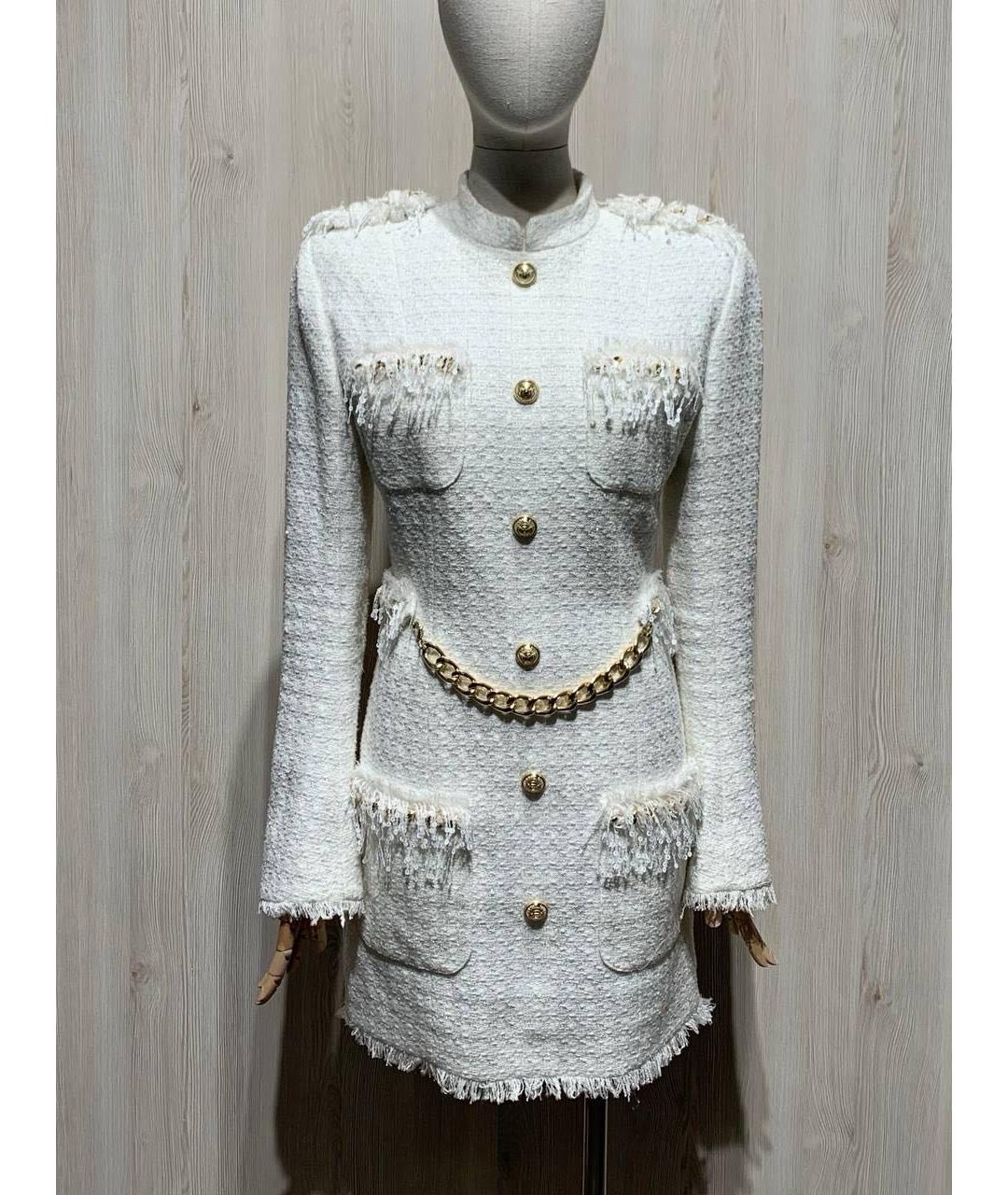 BALMAIN Белое хлопковое вечернее платье, фото 9